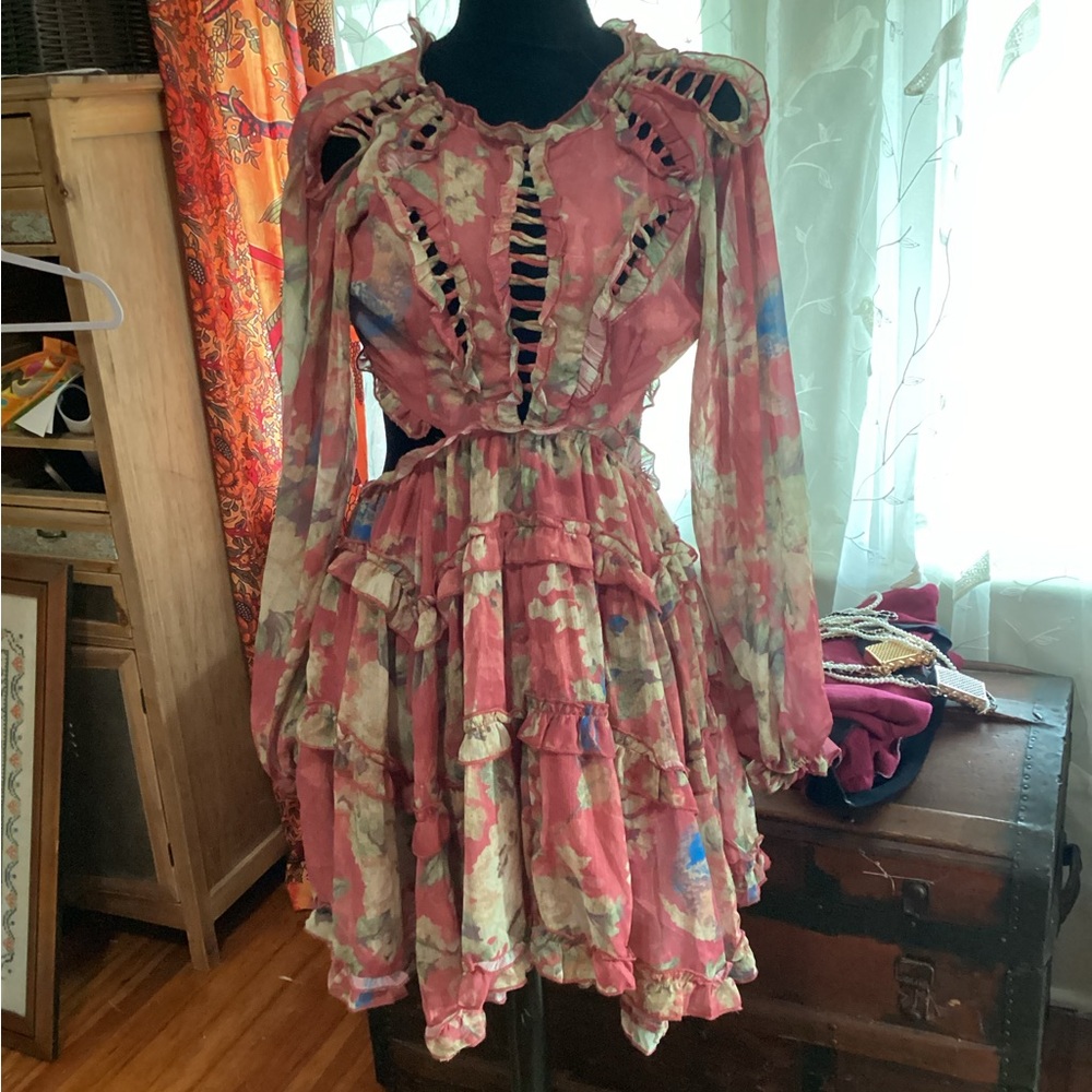 Floral cut out dress